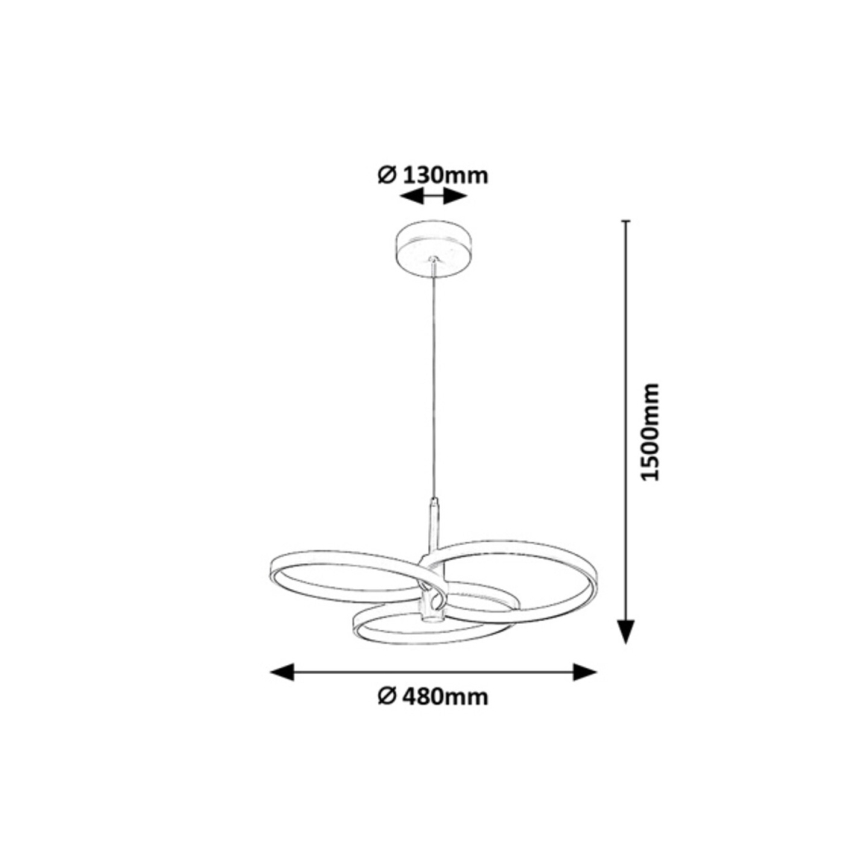 Rabalux - LED aptumšojama lustra uz troses LED/50W/230V 3000-6500K + tālvadības pults