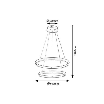 Rabalux - regulējama LED piekaramā lampa uz troses LED/45W/230V 3000-6500K + tālvadības pults