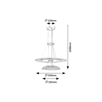 Rabalux - LED lustra uz stieples LED/36W/230V 3000K