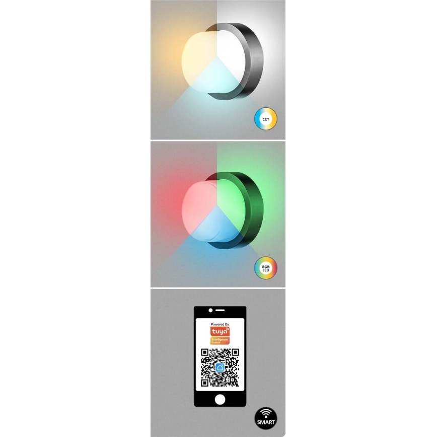 Rabalux - LED RGBW Āra sienas lampa LED/10W/230V IP54 Wi-Fi Tuya