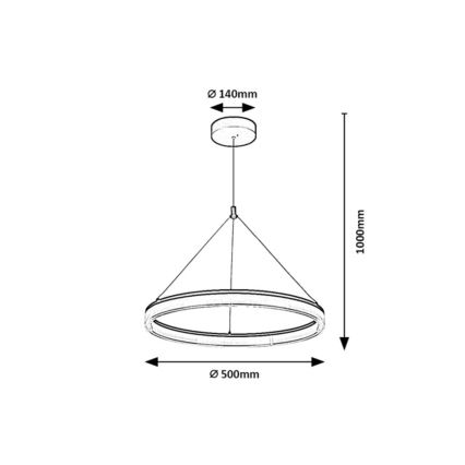 Rabalux - LED lustra uz kabeļa ar regulējamu spilgtumu LED/24W/230V 3000-6500K + ar tālvadības pulti