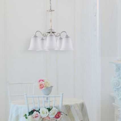 Rabalux 7261 - Lustra FABIOLA E27/40W/230V balts