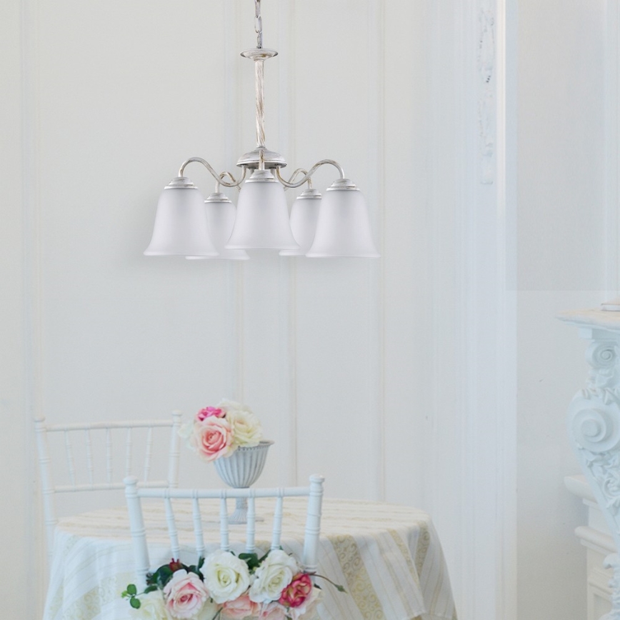 Rabalux 7261 - Lustra FABIOLA E27/40W/230V balts
