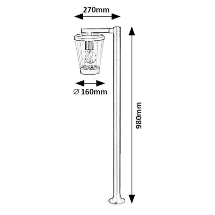 Rabalux - Āra lampa 1xE27/40W/230V IP44