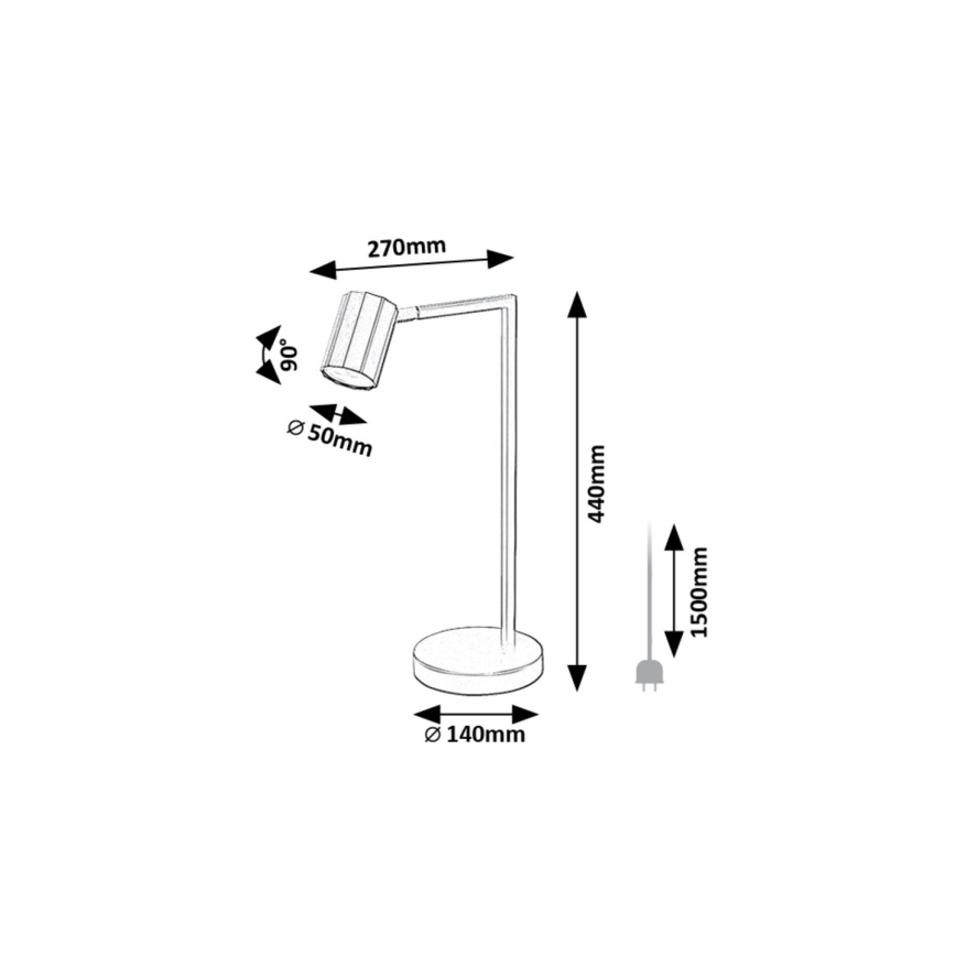 Rabalux - Galda lampa 1xGU10/5W/230V melna