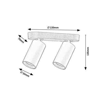 Rabalux - Spotgaismeklis 2xGU10/7W/230V balts