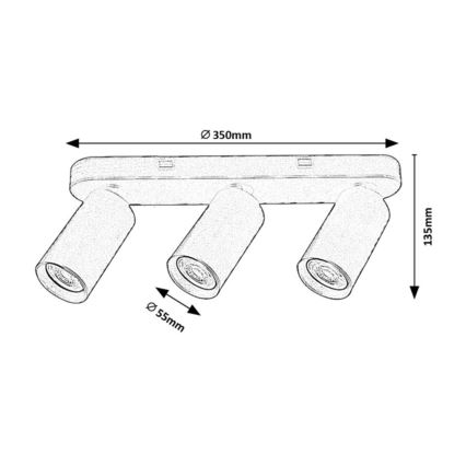 Rabalux - Punktveida gaismeklis 3xGU10/7W/230V balts