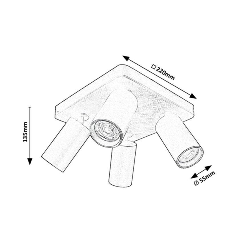 Rabalux - Prožektoru gaismeklis 4xGU10/7W/230V balts