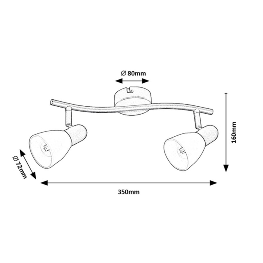 Rabalux - Virziena gaismeklis 2xE14/40W/230V