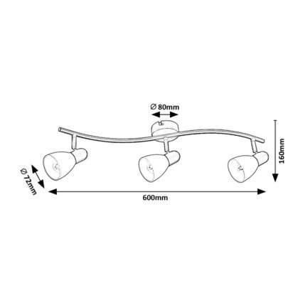 Rabalux - Griestu spotu gaismeklis 3xE14/40W/230V