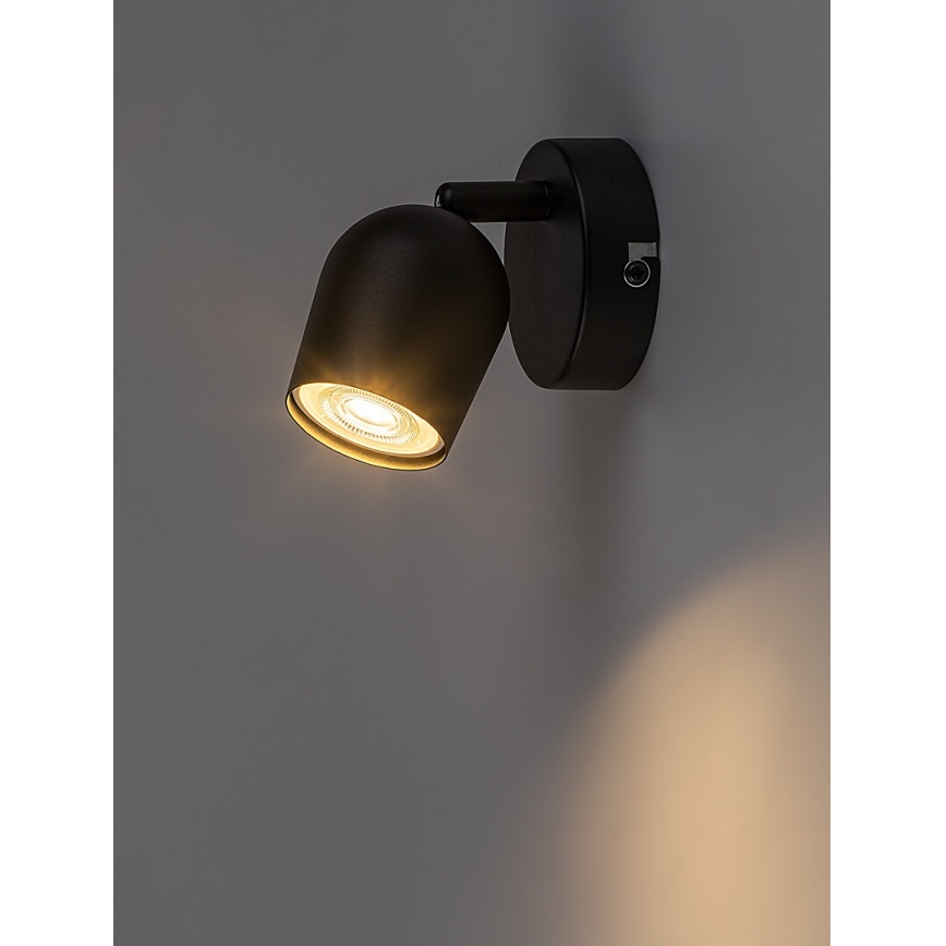 Rabalux - Sienas punktveida gaismeklis 1xGU10/15W/230V melns