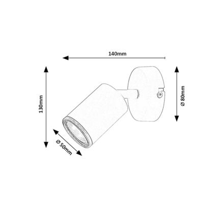 Rabalux - Sienas punktveida gaismeklis 1xGU10/15W/230V melns