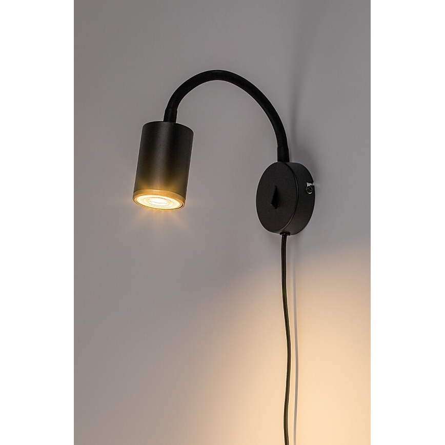 Rabalux - Sienas virziena gaismeklis 1xGU10/15W/230V melns
