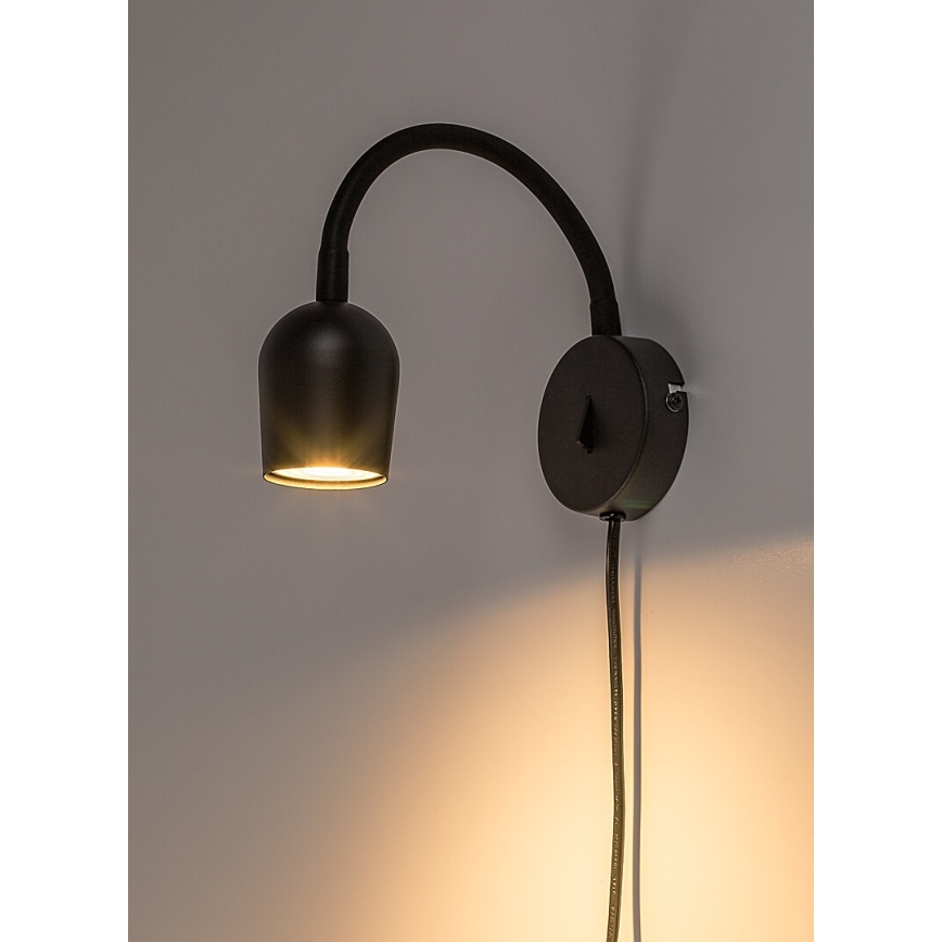 Rabalux - sienas virziena gaismeklis 1xGU10/15W/230V melns