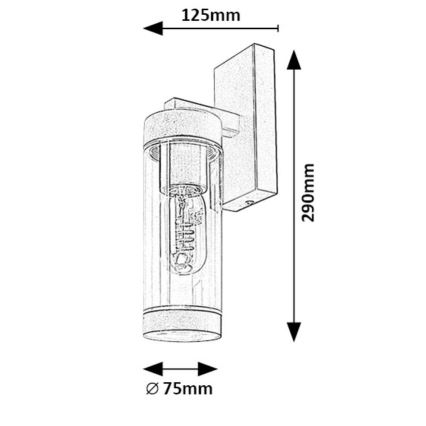 Rabalux - Āra sienas lampa 1xE27/12W/230V IP44