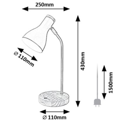 Rabalux - Galda lampa 1xE14/25W/230V gumijkoks