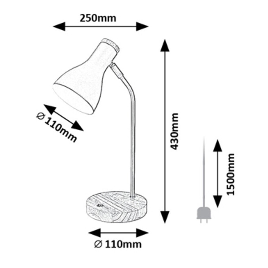 Rabalux - Galda lampa 1xE14/25W/230V gumijkoks
