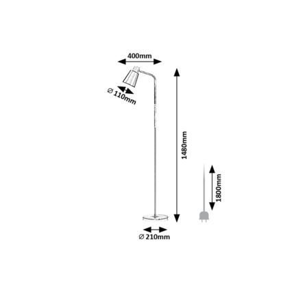 Rabalux - Grīdas stāvlampa 1xE27/40W/230V