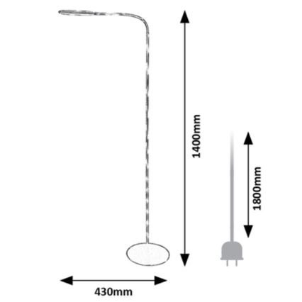 Rabalux - LED Aptumšojama skārienvadāma grīdas stāvlampa LED/10W/230V 3000-6000K, melna