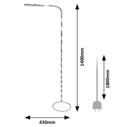 Rabalux - LED Aptumšojama skārienvadāma grīdas stāvlampa LED/10W/230V 3000-6000K, pelēka