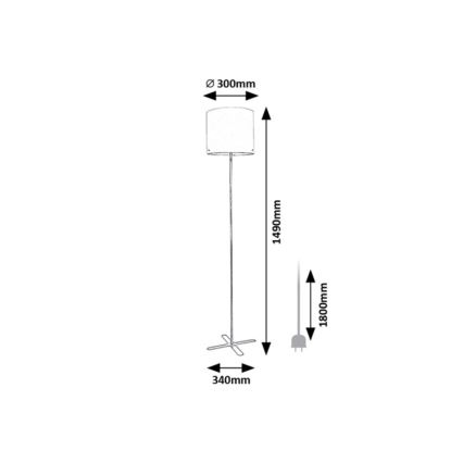 Rabalux - Grīdas stāvlampa 1xE27/40W/230V, balta/melna