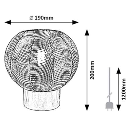 Rabalux - Galda lampa 1xE27/40W/230V