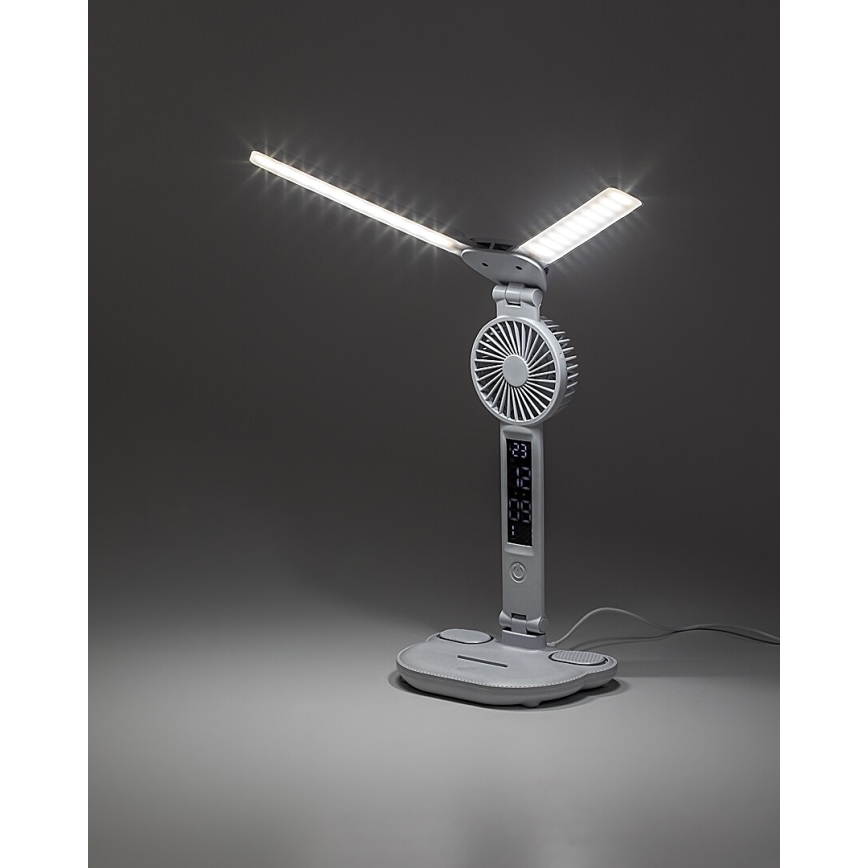 Rabalux - LED aptumšojama galda lampa ar ventilatoru un displeju LED/7W/5V 3000/4000/6500K
