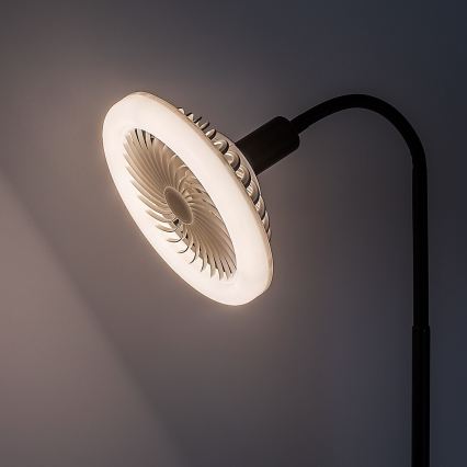 Rabalux - LED grīdas lampa ar regulējamu spilgtumu un ventilatoru 1xE27/16W/230V 3000-6500K