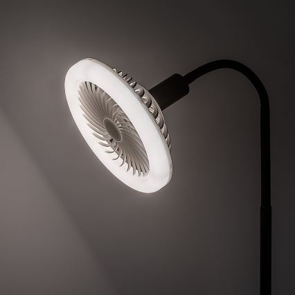 Rabalux - LED grīdas lampa ar regulējamu spilgtumu un ventilatoru 1xE27/16W/230V 3000-6500K