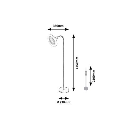Rabalux - LED grīdas lampa ar regulējamu spilgtumu un ventilatoru 1xE27/16W/230V 3000-6500K + tālvadība