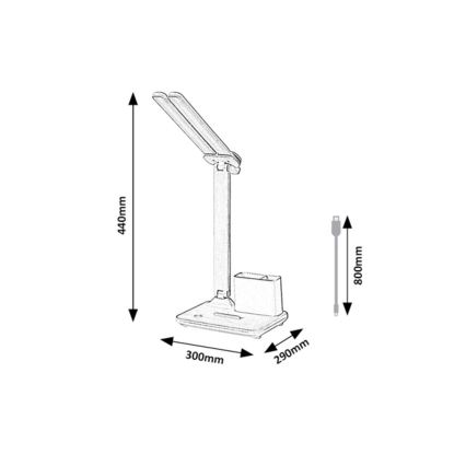 Rabalux - regulējama LED skārienjūtīgā galda lampa LED/5W/5V 3000/4000/6500K