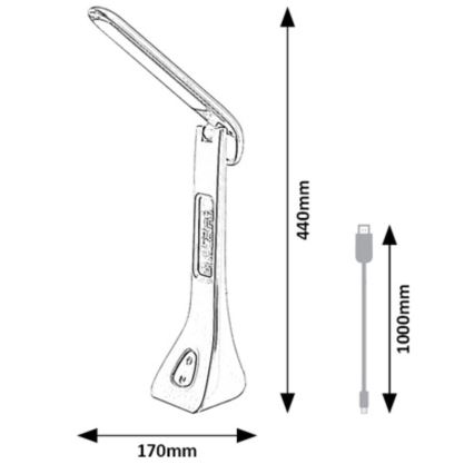 Rabalux - LED Aptumšojama galda lampa ar ekrānu LED/7W/5V 4000K melna