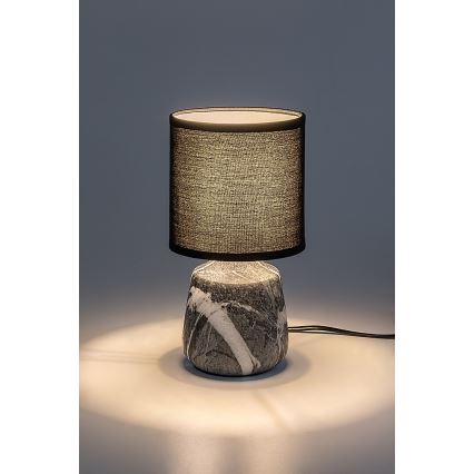 Rabalux - Galda lampa 1xE14/40W/230V, melna/marmora dekors