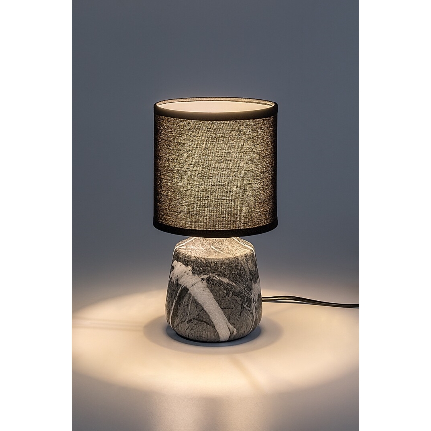 Rabalux - Galda lampa 1xE14/40W/230V, melna/marmora dekors