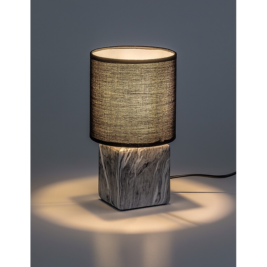 Rabalux - Galda lampa 1xE14/40W/230V melna/marmora dekors