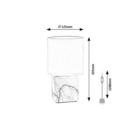 Rabalux - Galda lampa 1xE14/40W/230V balta/marmora dekors