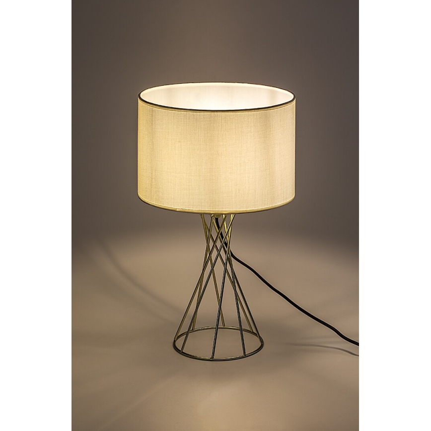 Rabalux - Galda lampa 1xE27/40W/230V zeltaina/balta