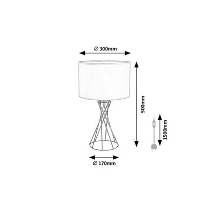 Rabalux - Galda lampa 1xE27/40W/230V zeltaina/balta