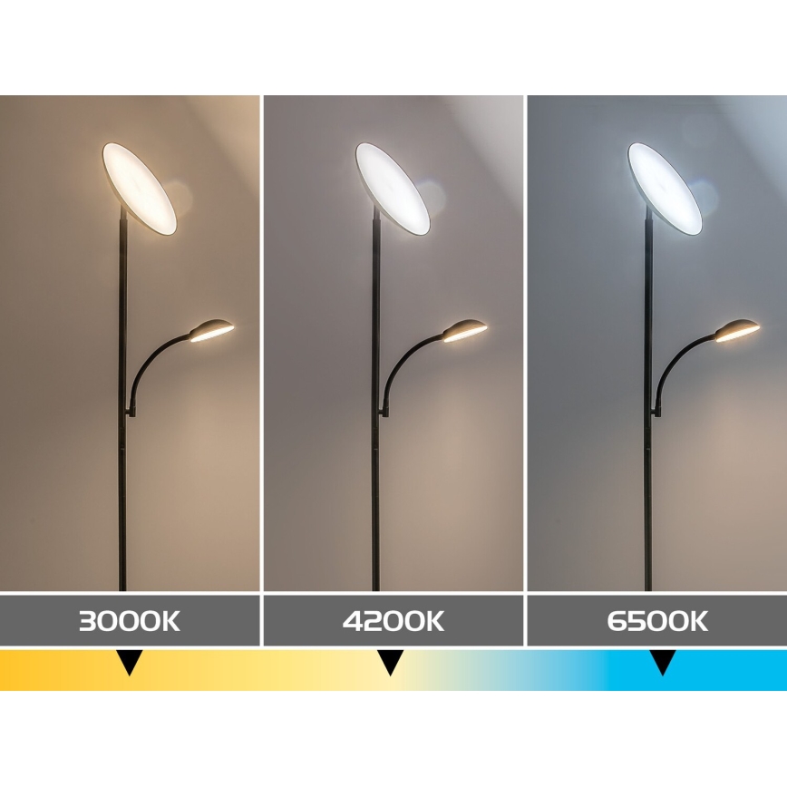 Rabalux - regulējama LED stāvlampa LED/23W/230V 3000/4200/6500 melna