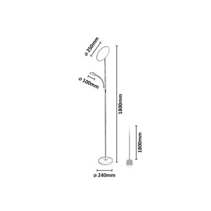 Rabalux - regulējama LED stāvlampa LED/23W/230V 3000/4200/6500 melna