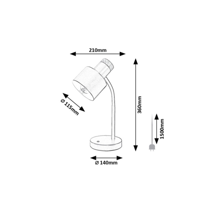Rabalux - Galda lampa 1xE27/20W/230V melna