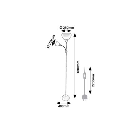 Rabalux - Grīdas lampa 1xE27/60W/230V + 1xE14/25W zaļa