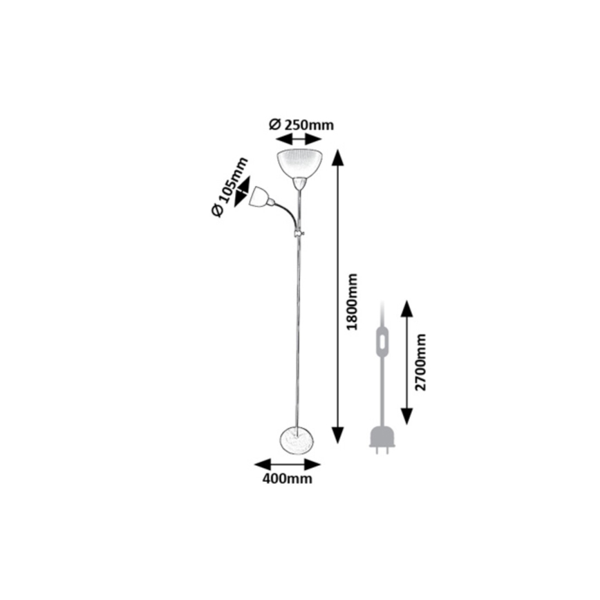 Rabalux - Grīdas lampa 1xE27/60W/230V + 1xE14/25W zaļa