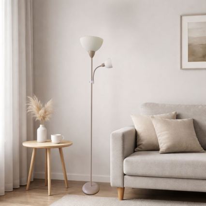 Rabalux - Grīdas lampa 1xE27/60W/230V + 1xE14/25W bēša