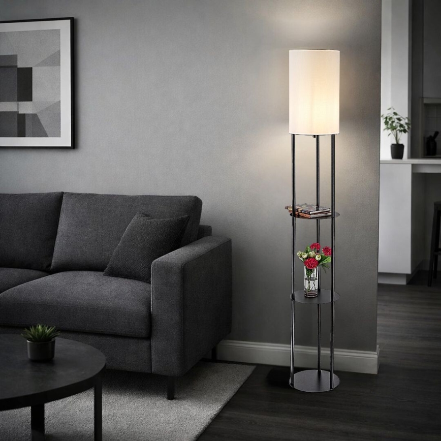 Rabalux - Grīdas lampa ar plauktiem 1xE27/40W/230V melna