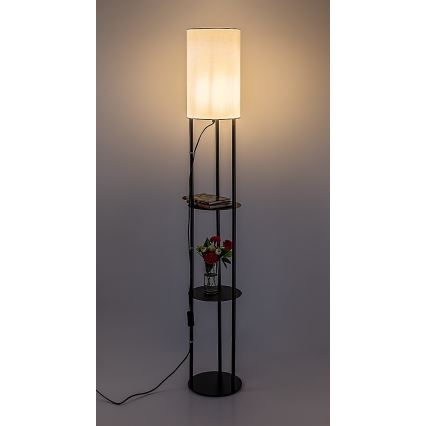 Rabalux - Grīdas lampa ar plauktiem 1xE27/40W/230V melna