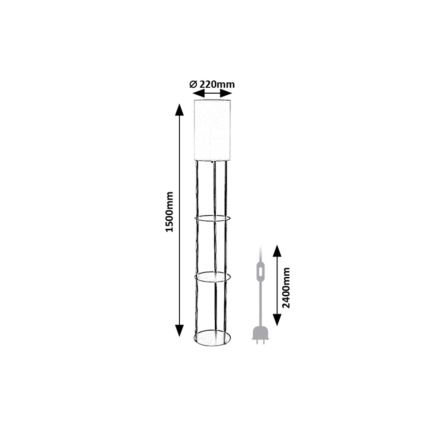 Rabalux - Grīdas lampa ar plauktiem 1xE27/40W/230V melna