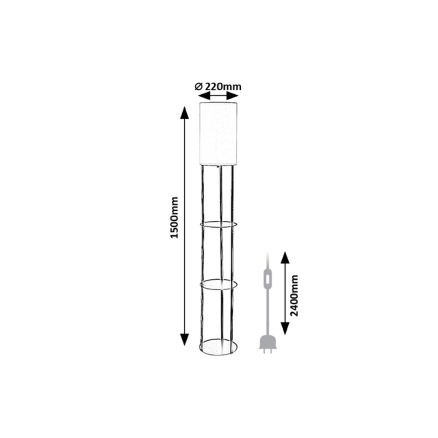 Rabalux - Grīdas lampa ar plauktiem 1xE27/40W/230V melna