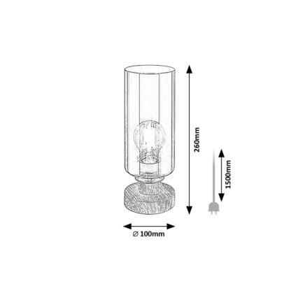 Rabalux - Galda lampa 1xE27/25W/230V ozolkoks