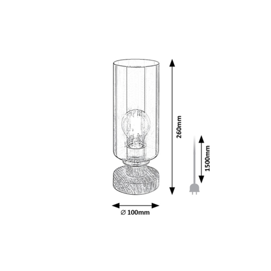 Rabalux - Galda lampa 1xE27/25W/230V ozolkoks
